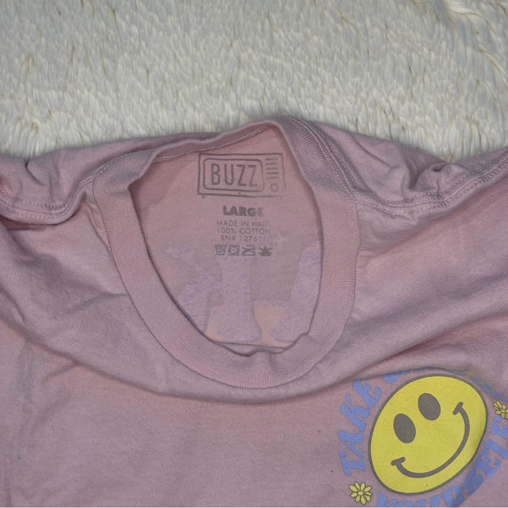 Light Purple Smiley Face Men's Tee - Picture 3 of 5
